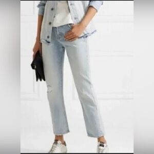 Current Elliot 25 the original straight jeans Eureka with cut off waistband